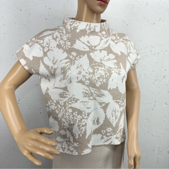 Joie Women’s Size XS Beige & White Knit Mock Neck Sweater Top New - Picture 1 of 10
